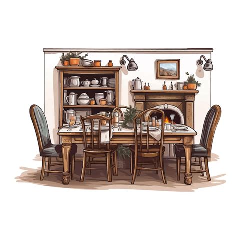 room vector|dining room vector.